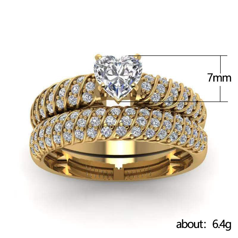 Women's Fashion Alloy Gold Plated Rhinestone Wedding Ring
