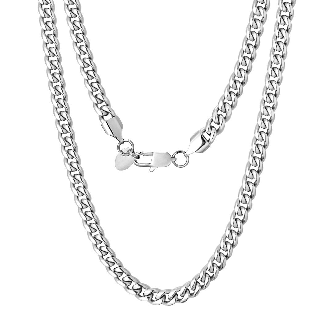 Titanium Cuban Necklace Men's Stainless Steel